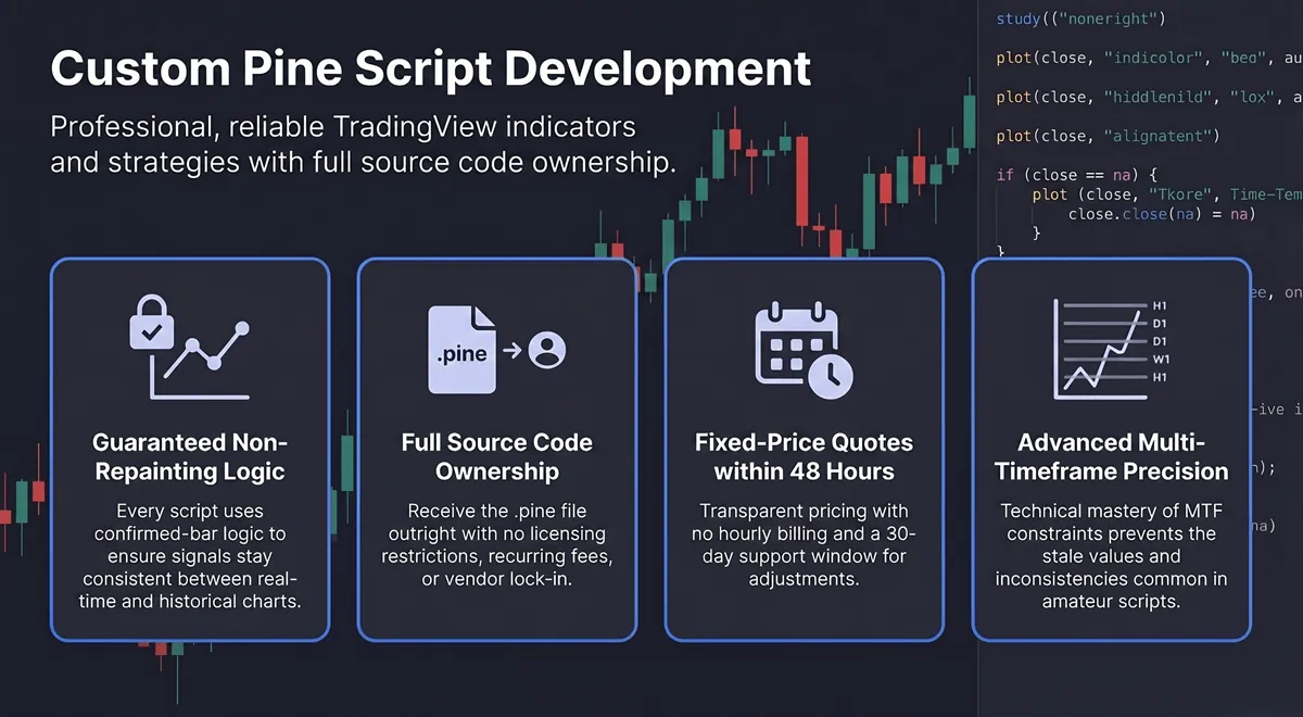 Pine Script developer writing custom TradingView indicator code
